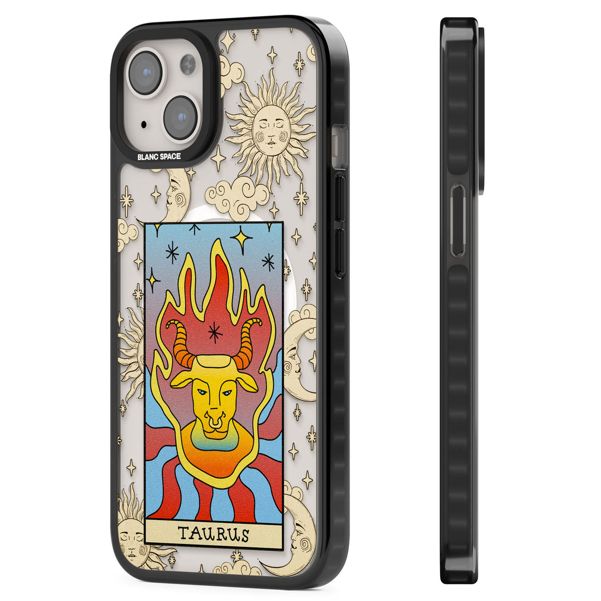 Celestial Zodiac - Taurus Magsafe Black Impact Phone Case for iPhone 13, iPhone 14, iPhone 15