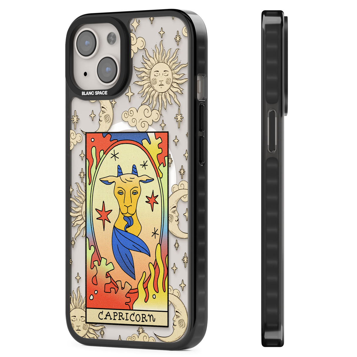 Celestial Zodiac - Capricorn Magsafe Black Impact Phone Case for iPhone 13, iPhone 14, iPhone 15