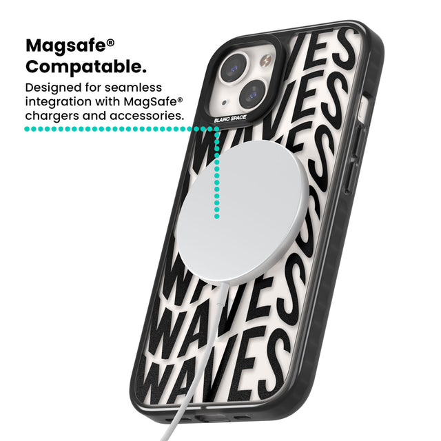 WAVES Magsafe Black Impact Phone Case for iPhone 13, iPhone 14, iPhone 15