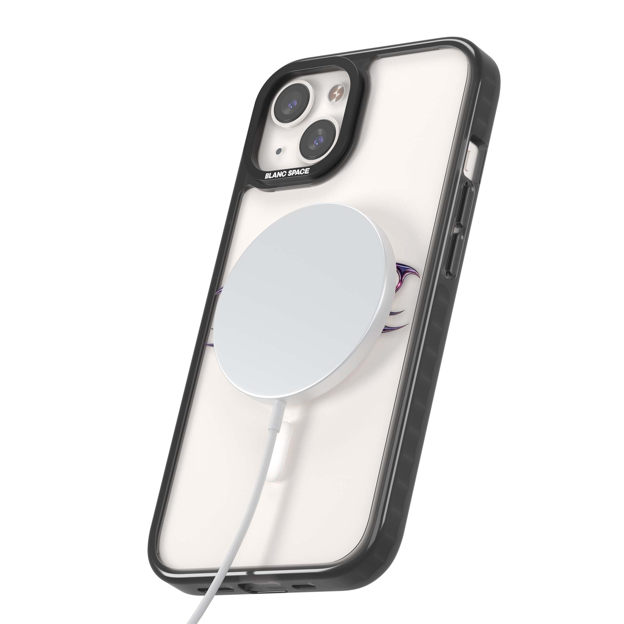 Pink Chrome Heart y2k iPhone case | Black Impact Magsafe case for iPhone 13, iPhone 14, iPhone 15