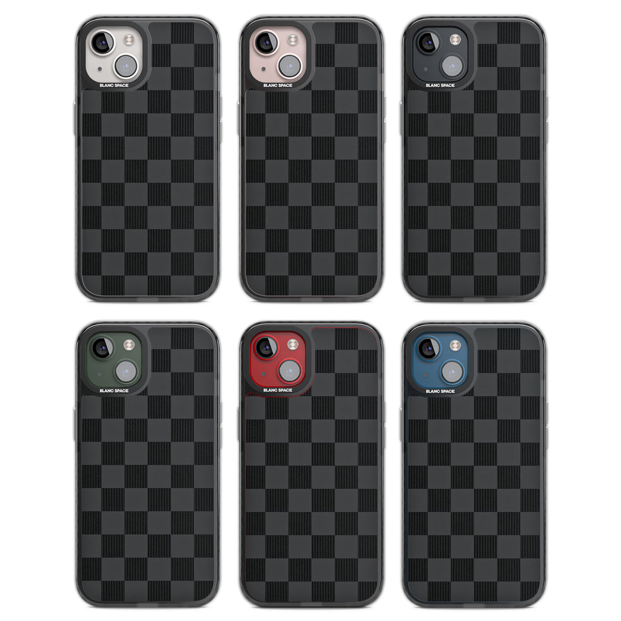 BLACK CHECKERED Black Impact Phone Case for iPhone 13, iPhone 14, iPhone 15