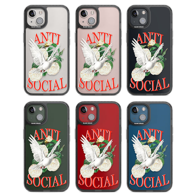 Anti-Social Black Impact Phone Case for iPhone 13, iPhone 14, iPhone 15