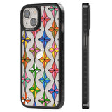 Multi Colour Stars Pattern Black Impact Phone Case for iPhone 13, iPhone 14, iPhone 15