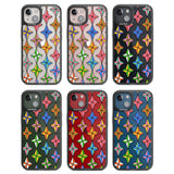 Multi Colour Stars Pattern Black Impact Phone Case for iPhone 13, iPhone 14, iPhone 15