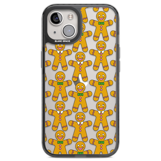 Gingerbread Cookie Pattern Black Impact Phone Case for iPhone 13, iPhone 14, iPhone 15