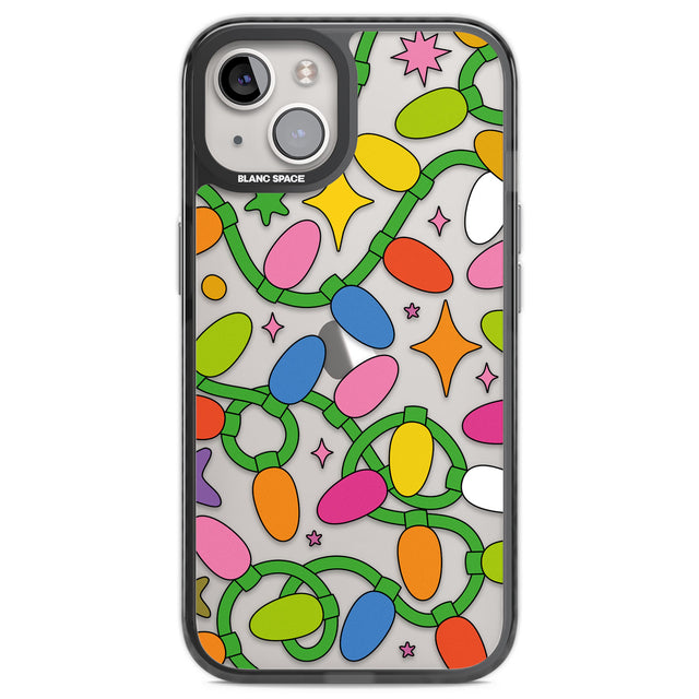 Festive Lights Pattern Black Impact Phone Case for iPhone 13, iPhone 14, iPhone 15