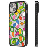 Festive Lights Pattern Black Impact Phone Case for iPhone 13, iPhone 14, iPhone 15