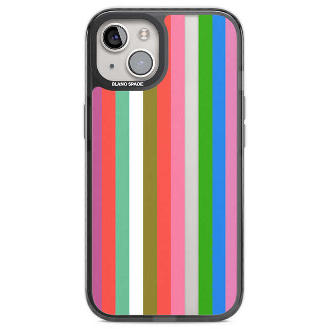 Vibrant Stripes Black Impact Phone Case for iPhone 13, iPhone 14, iPhone 15