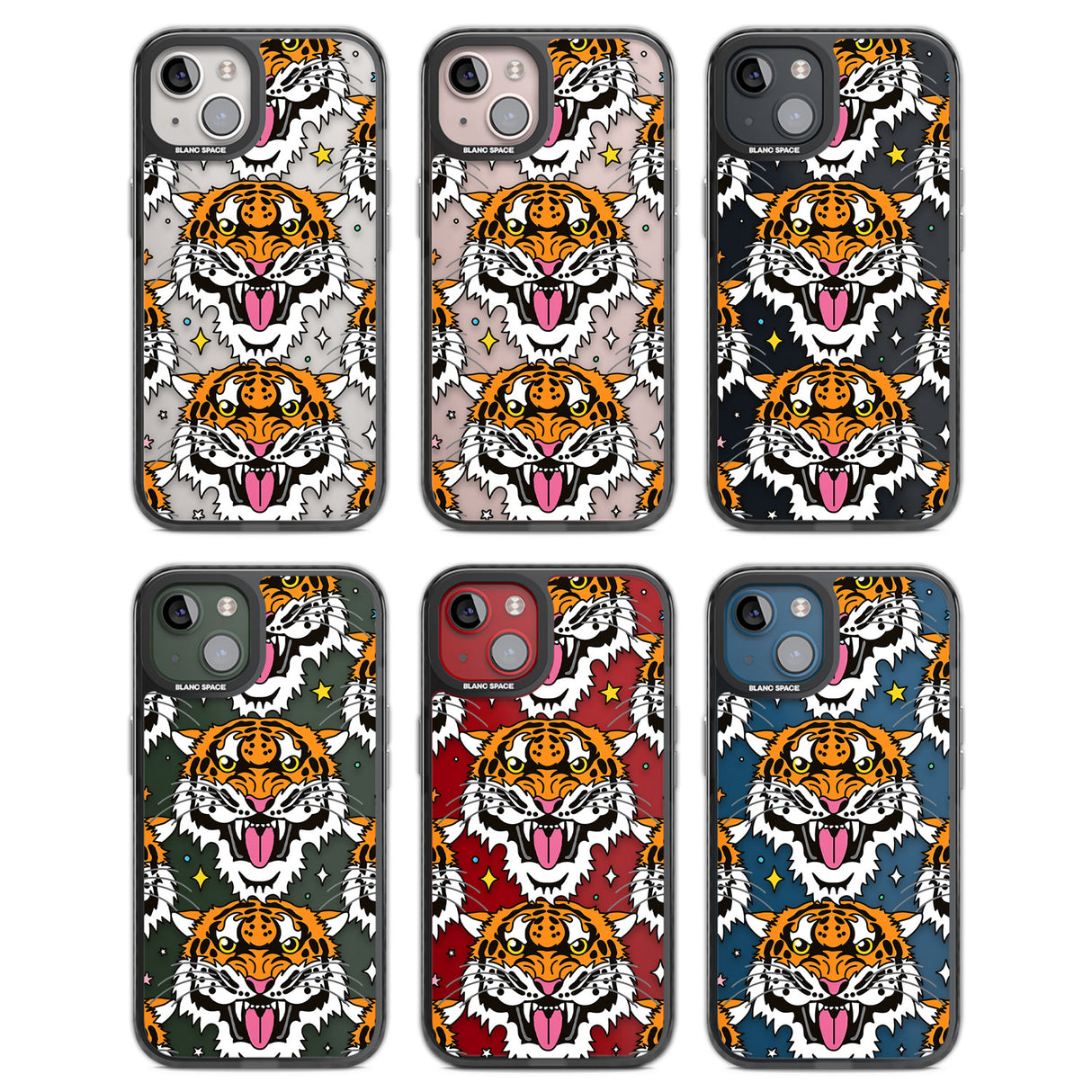 Fierce Jungle Tigers Black Impact Phone Case for iPhone 13, iPhone 14, iPhone 15