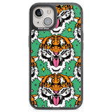 Fierce Jungle Tigers (Green) Black Impact Phone Case for iPhone 13, iPhone 14, iPhone 15