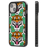 Fierce Jungle Tigers (Green) Black Impact Phone Case for iPhone 13, iPhone 14, iPhone 15