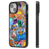 Tropical Vibes Collage Black Impact Phone Case for iPhone 13, iPhone 14, iPhone 15