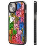 Multicolour Liberty Pattern Black Impact Phone Case for iPhone 13, iPhone 14, iPhone 15