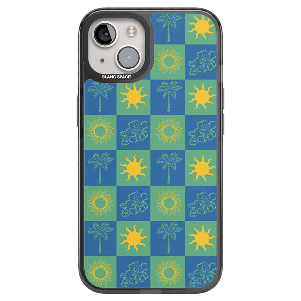 Green & Blue Tropical Checked