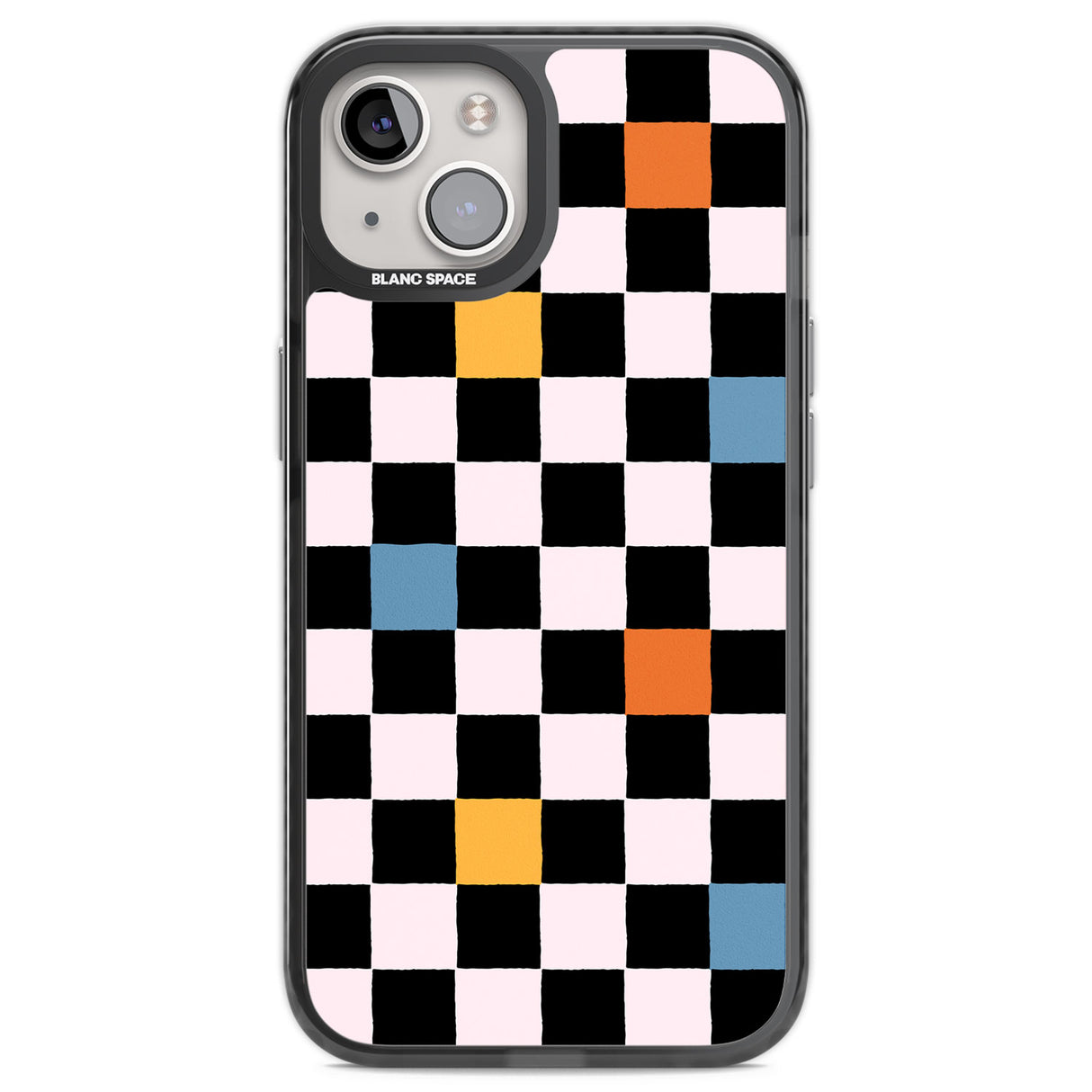 Vibrant Retro Checkered Black Impact Phone Case for iPhone 13, iPhone 14, iPhone 15