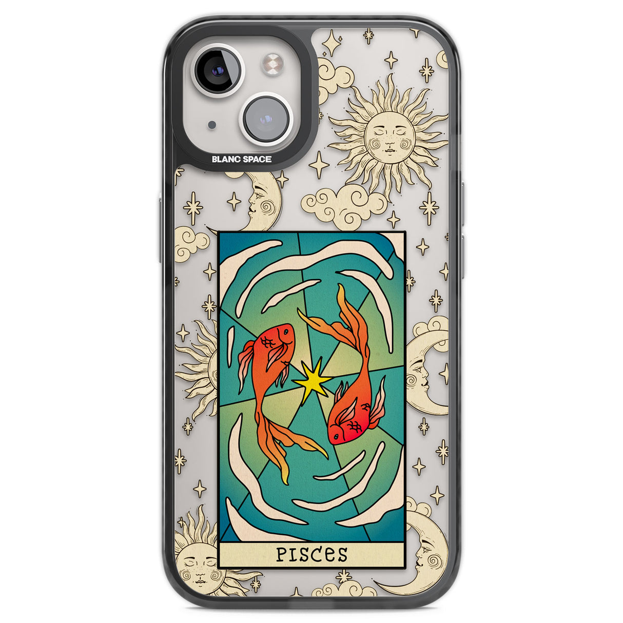 Celestial Zodiac - Pisces Black Impact Phone Case for iPhone 13, iPhone 14, iPhone 15
