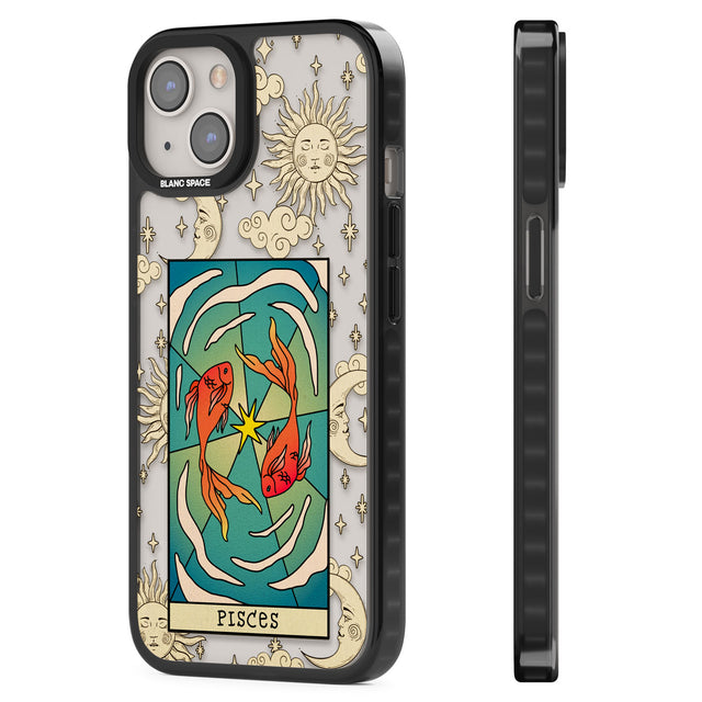 Celestial Zodiac - Pisces Black Impact Phone Case for iPhone 13, iPhone 14, iPhone 15