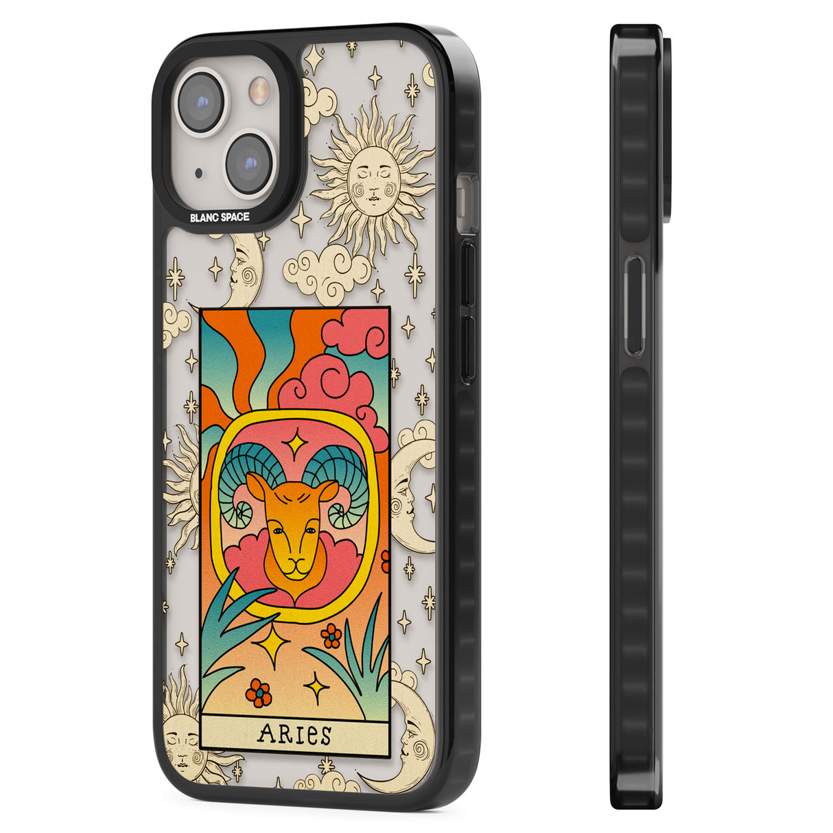 Celestial Zodiac - Aries Black Impact Phone Case for iPhone 13, iPhone 14, iPhone 15