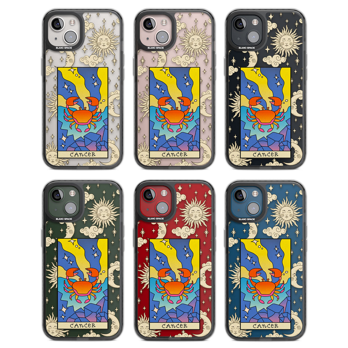 Celestial Zodiac - Cancer Black Impact Phone Case for iPhone 13, iPhone 14, iPhone 15