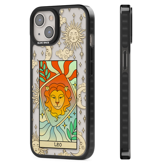 Celestial Zodiac - Leo Black Impact Phone Case for iPhone 13, iPhone 14, iPhone 15