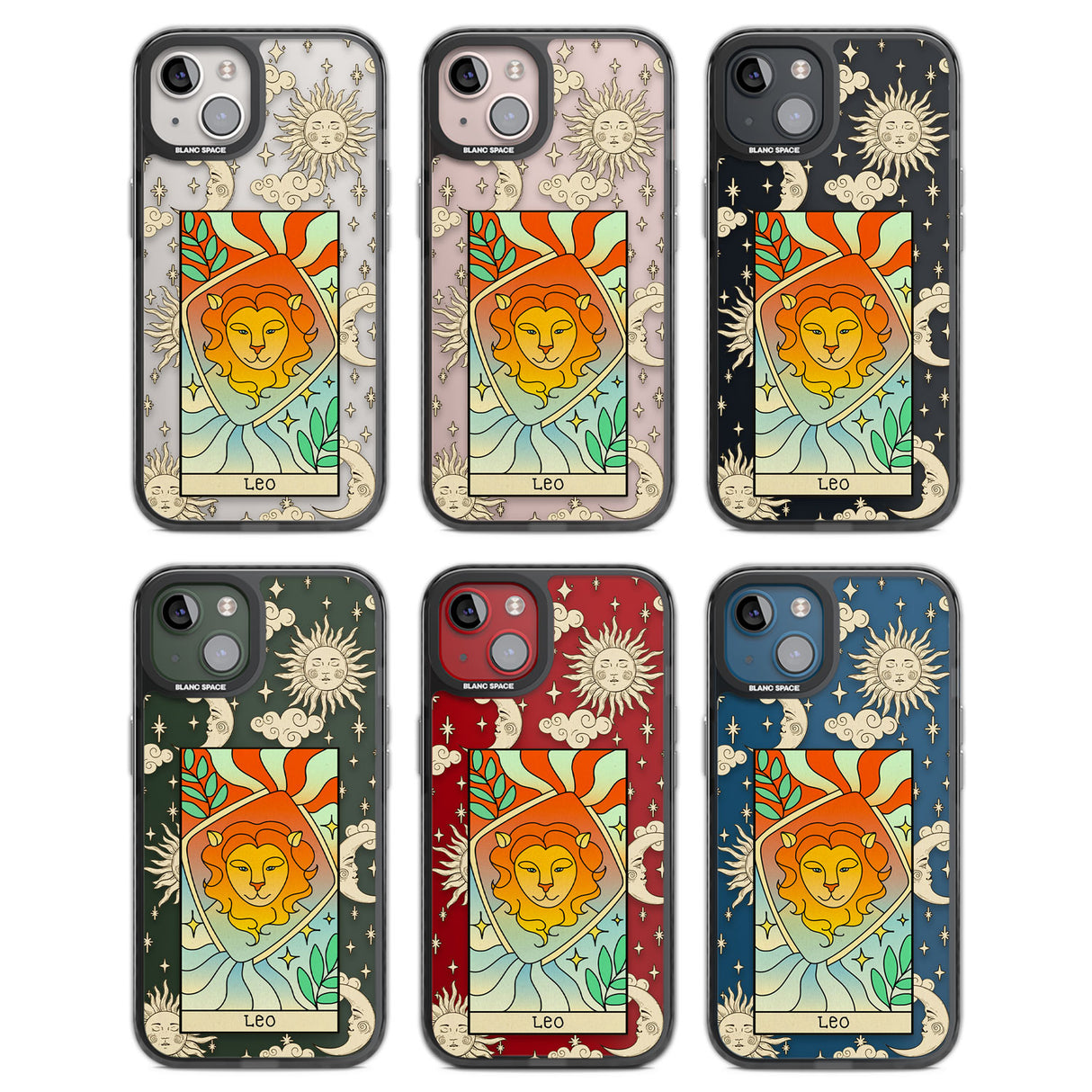 Celestial Zodiac - Leo Black Impact Phone Case for iPhone 13, iPhone 14, iPhone 15