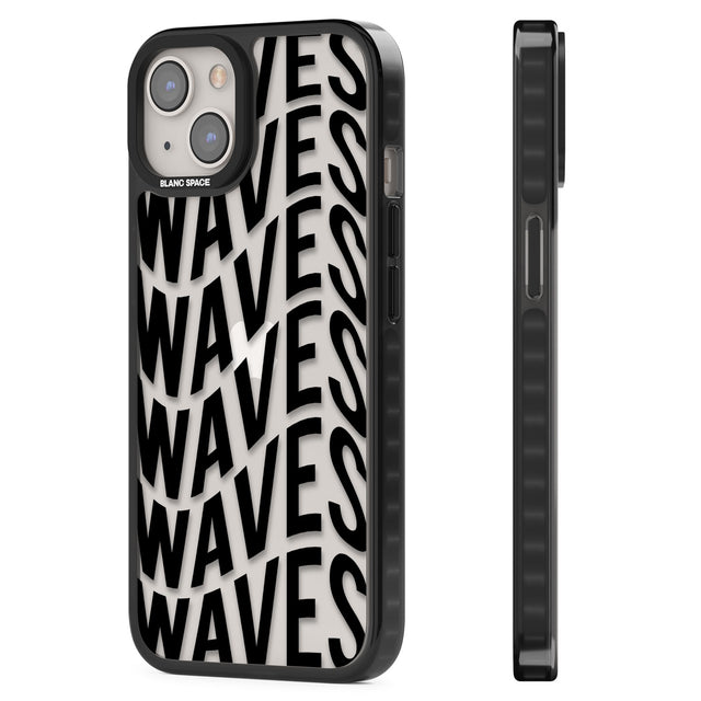 WAVES Black Impact Phone Case for iPhone 13, iPhone 14, iPhone 15