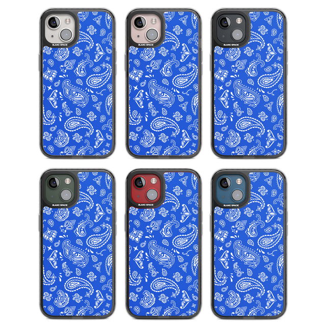 Blue Bandana Black Impact Phone Case for iPhone 13, iPhone 14, iPhone 15