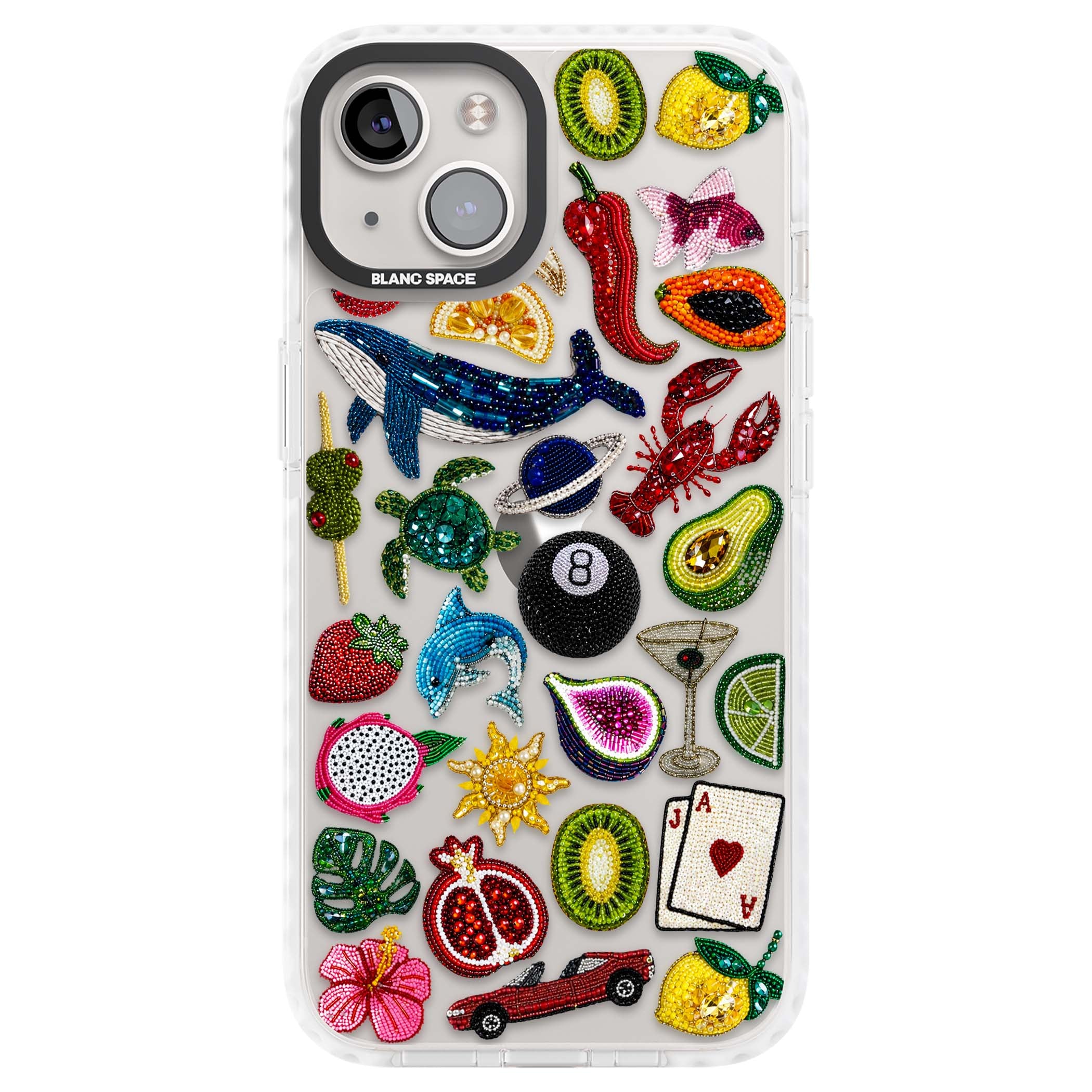 Beaded Mix cute iPhone case | Clear Impact case for iPhone 13, iPhone 14, iPhone 15