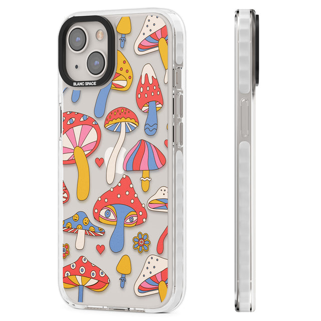 Vibrant Shrooms Clear Impact Phone Case for iPhone 13, iPhone 14, iPhone 15