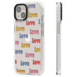 Love Pattern Clear Impact Phone Case for iPhone 13, iPhone 14, iPhone 15