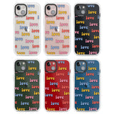 Love Pattern Clear Impact Phone Case for iPhone 13, iPhone 14, iPhone 15