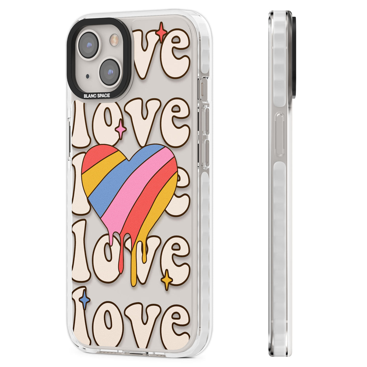 Groovy Love Clear Impact Phone Case for iPhone 13, iPhone 14, iPhone 15