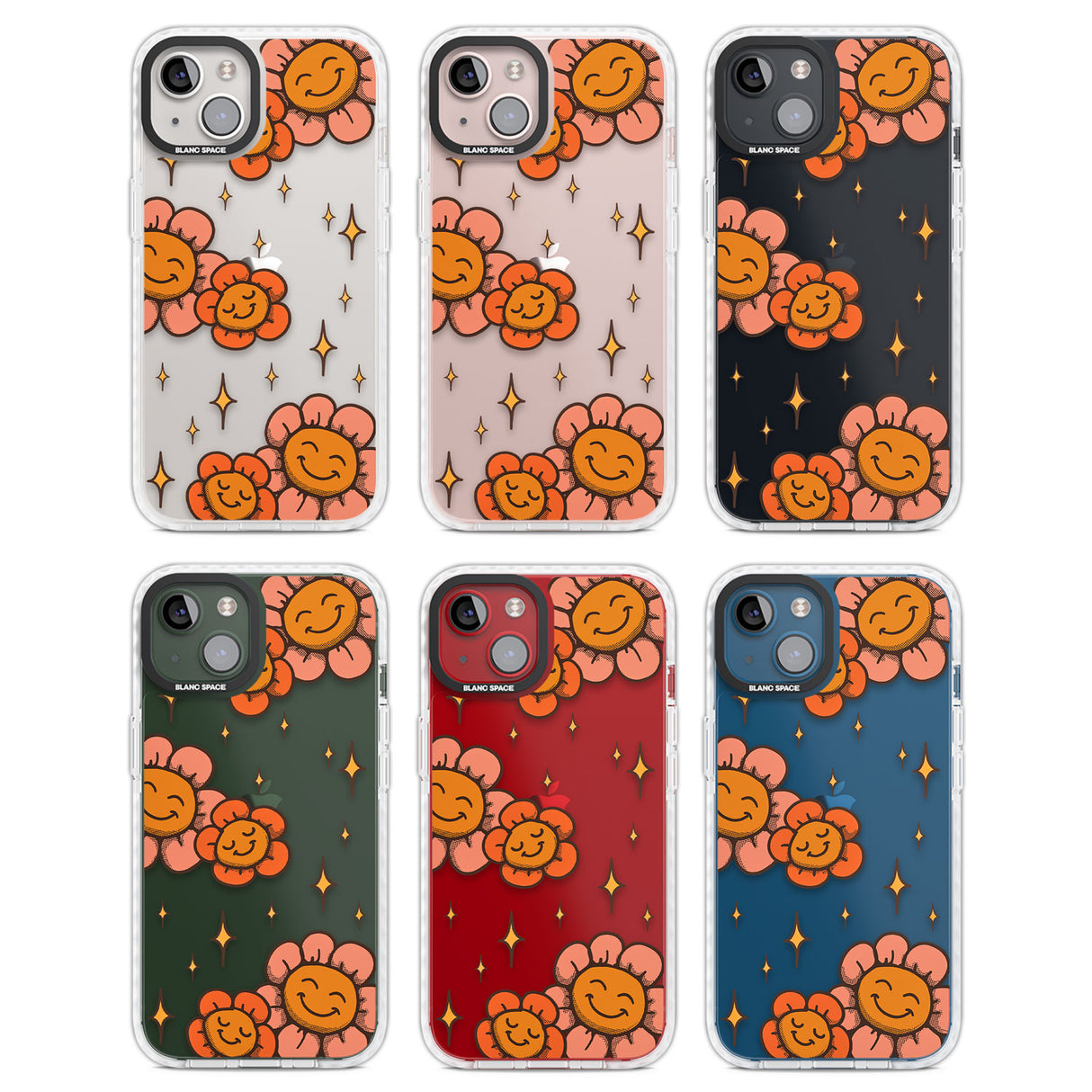 Mellow Flowers Clear Impact Phone Case for iPhone 13, iPhone 14, iPhone 15