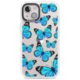 Blue Butterflies Clear Impact Phone Case for iPhone 13, iPhone 14, iPhone 15