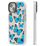 Blue Butterflies Clear Impact Phone Case for iPhone 13, iPhone 14, iPhone 15