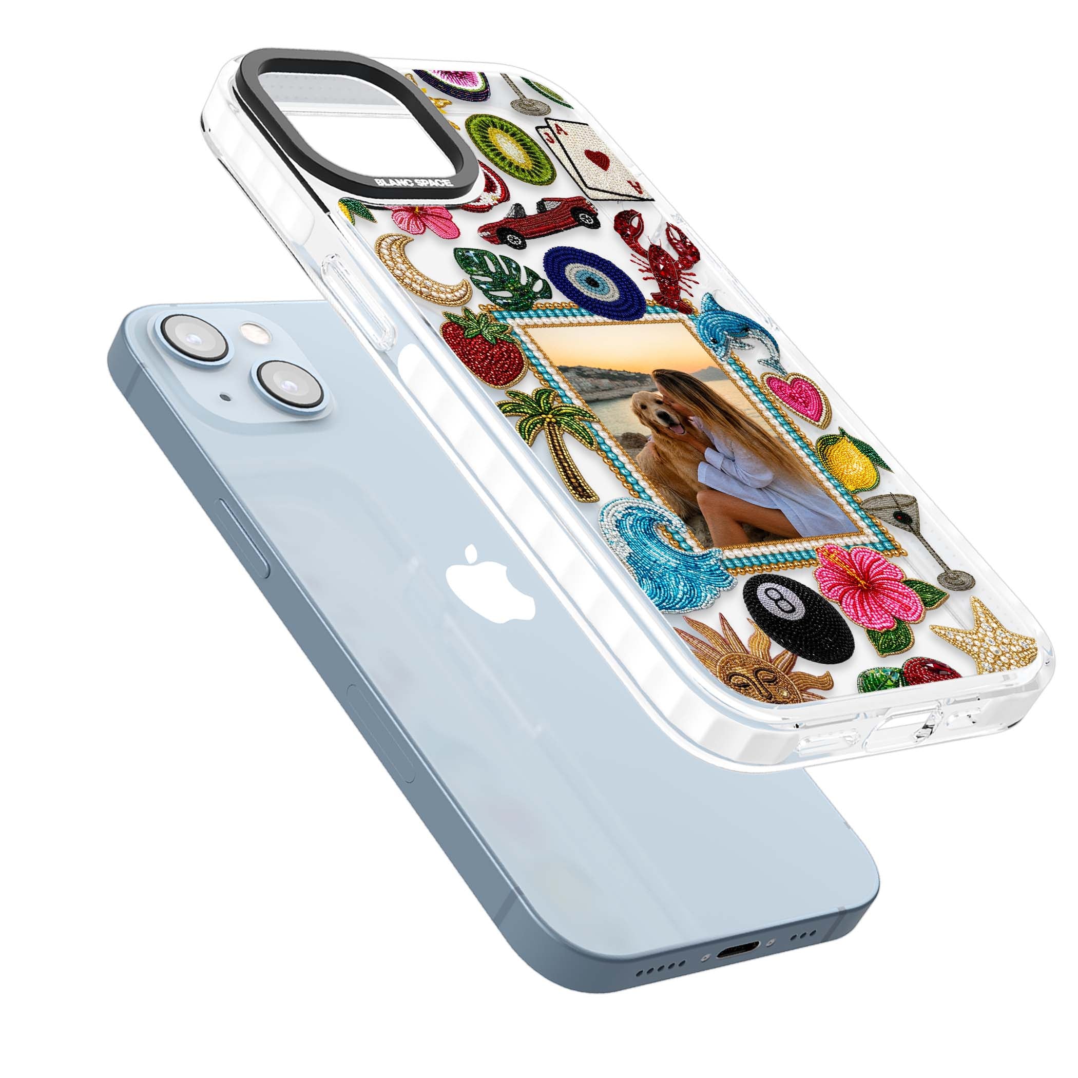 Beaded Photo coastal iPhone case | Clear Impact case for iPhone 13, iPhone 14, iPhone 15