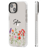 Personalised Spring Wildflowers Clear Impact Phone Case for iPhone 13, iPhone 14, iPhone 15