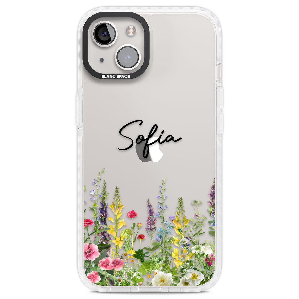 Personalised Garden Wildfowers Clear Impact Phone Case for iPhone 13, iPhone 14, iPhone 15