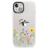 Personalised April Wildfowers Clear Impact Phone Case for iPhone 13, iPhone 14, iPhone 15