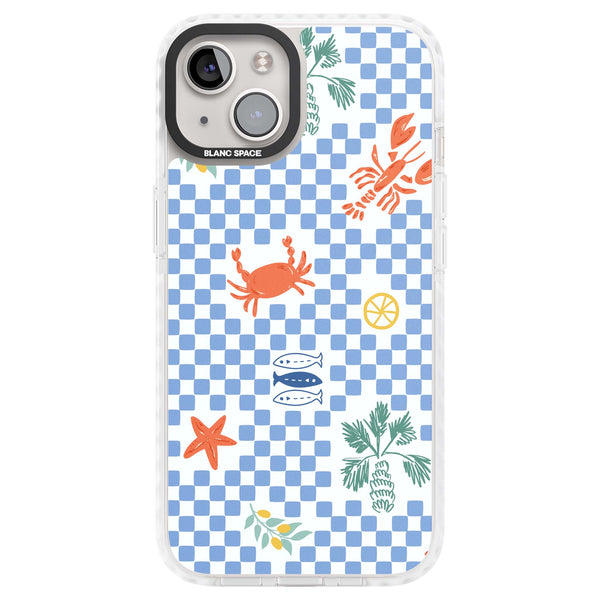 Blue Check Coastal Motifs