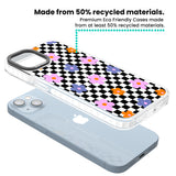 Checkered Blossom Clear Impact Phone Case for iPhone 13, iPhone 14, iPhone 15