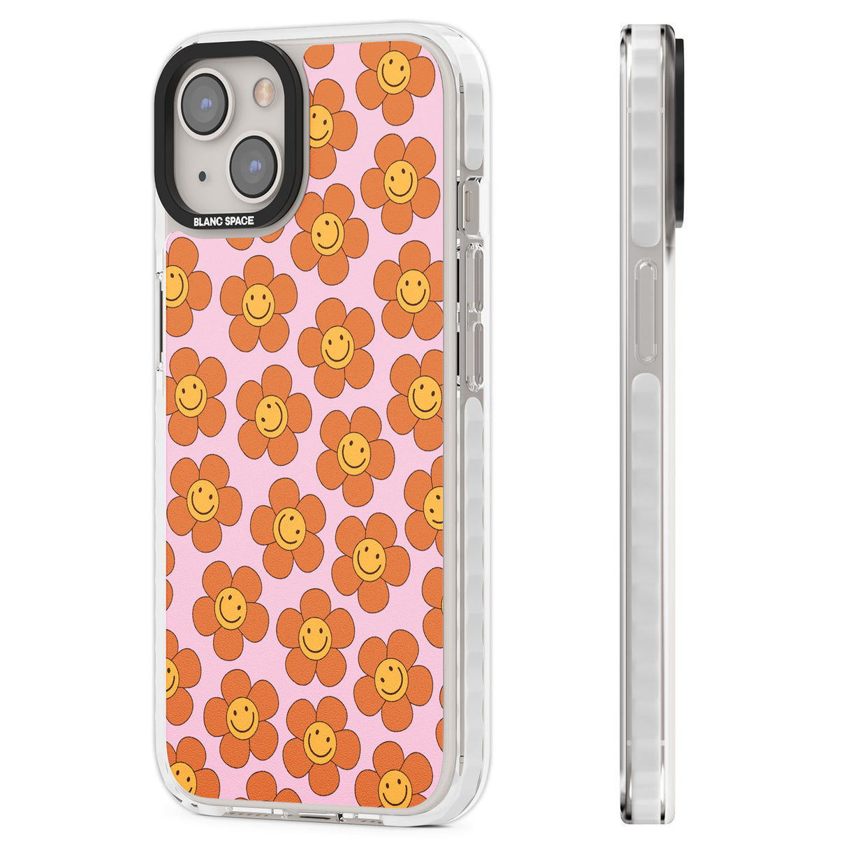 Floral Smiles Clear Impact Phone Case for iPhone 13, iPhone 14, iPhone 15