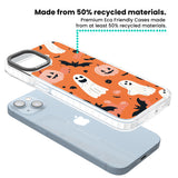 Orange Halloween Pattern Clear Impact Phone Case for iPhone 13, iPhone 14, iPhone 15