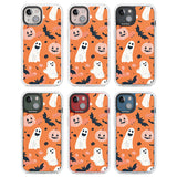 Orange Halloween Pattern Clear Impact Phone Case for iPhone 13, iPhone 14, iPhone 15