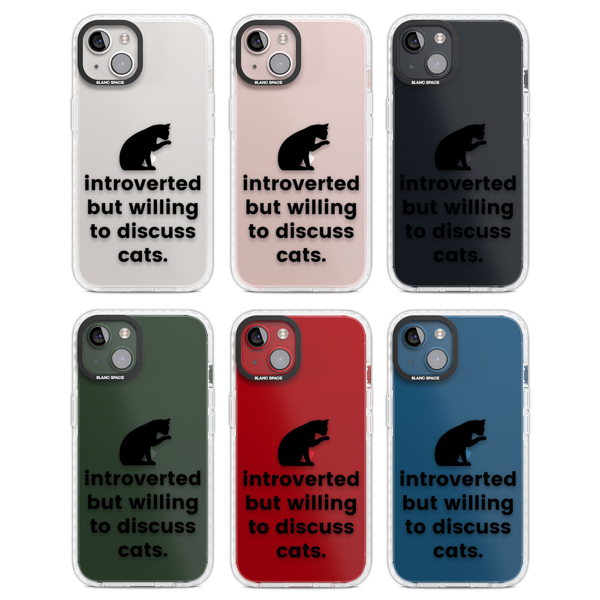 Introverted But Willing To Discuss Cats Clear Impact Phone Case for iPhone 13, iPhone 14, iPhone 15