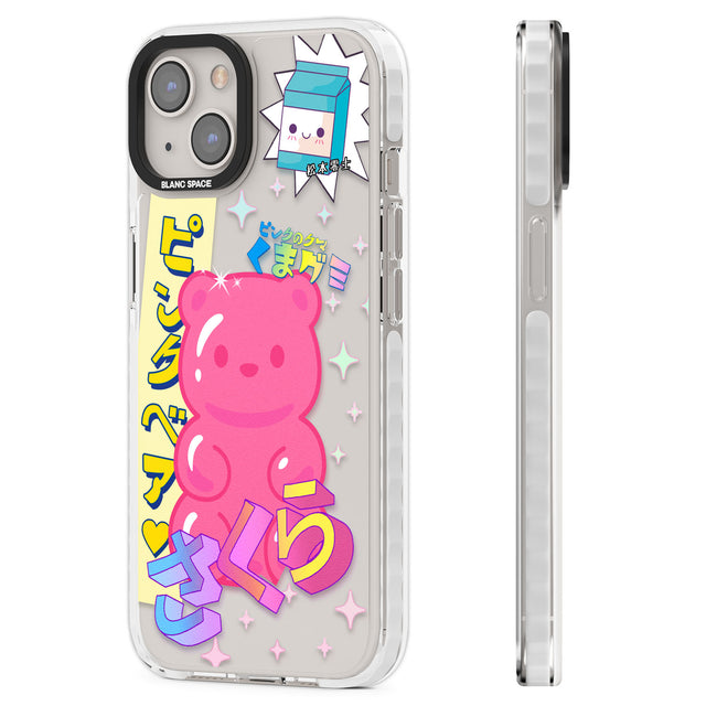 Kawaii Pink Bear Collage Clear Impact Phone Case for iPhone 13, iPhone 14, iPhone 15