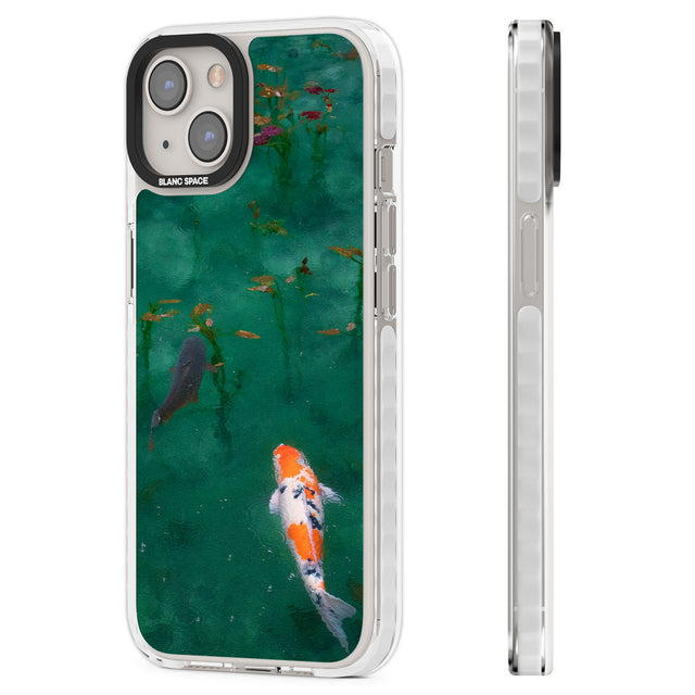 Koi Fish Clear Impact Phone Case for iPhone 13, iPhone 14, iPhone 15