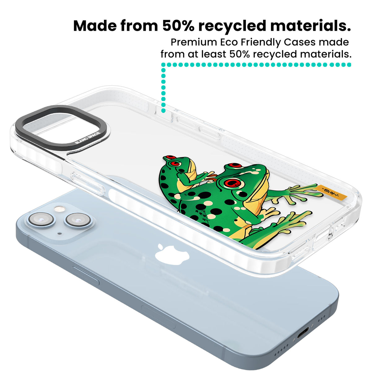 Matsumoto Hoji Frog Green Clear Impact Phone Case for iPhone 13, iPhone 14, iPhone 15