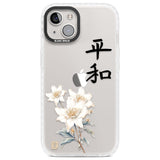 Peace and Flowers Clear Impact Phone Case for iPhone 13, iPhone 14, iPhone 15