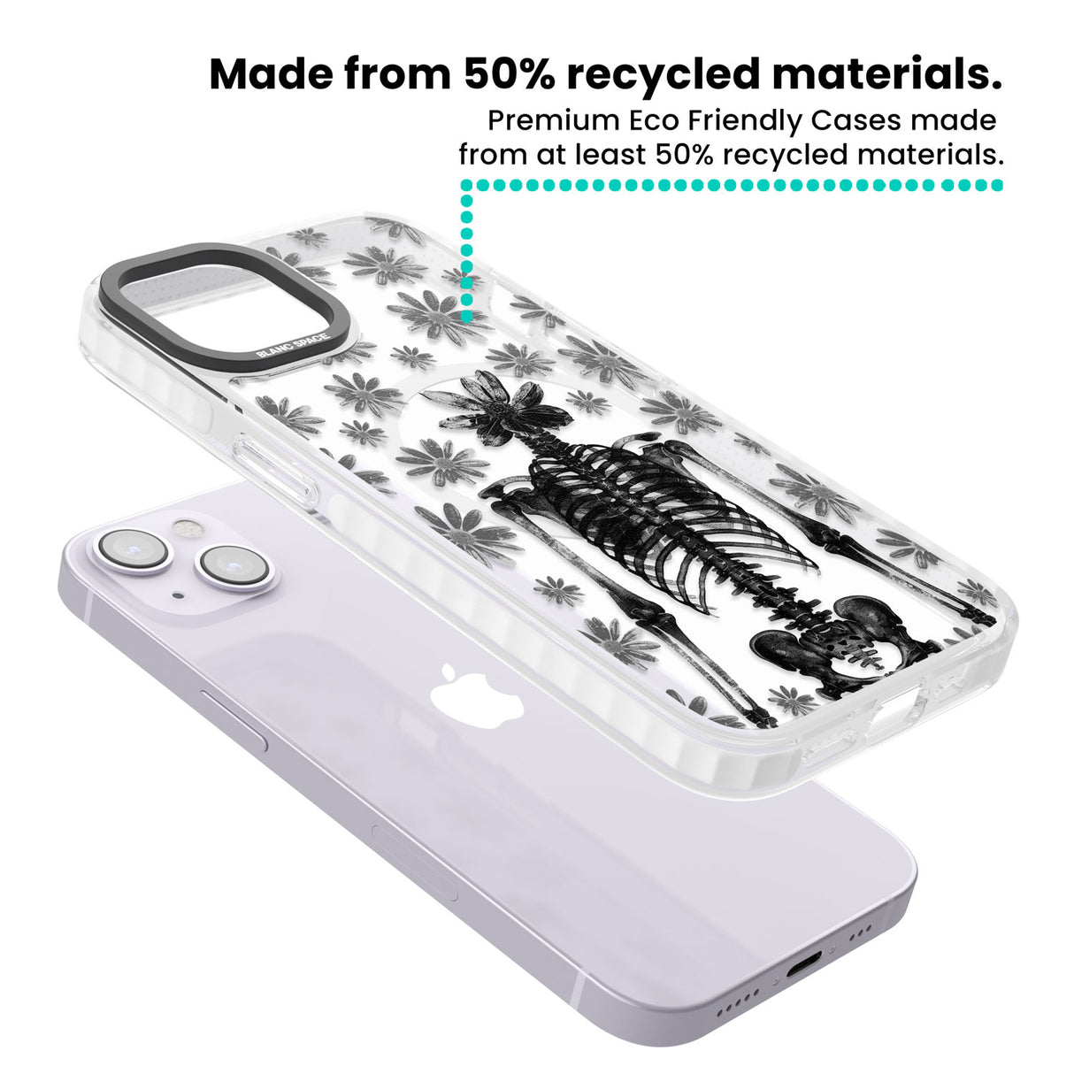 Skeleton Flower Magsafe Impact Phone Case for iPhone 13, iPhone 14, iPhone 15